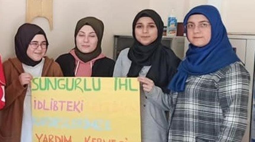 &Ouml;ğrenciler har&ccedil;lıklarını İdlip&rsquo;e g&ouml;nderdi