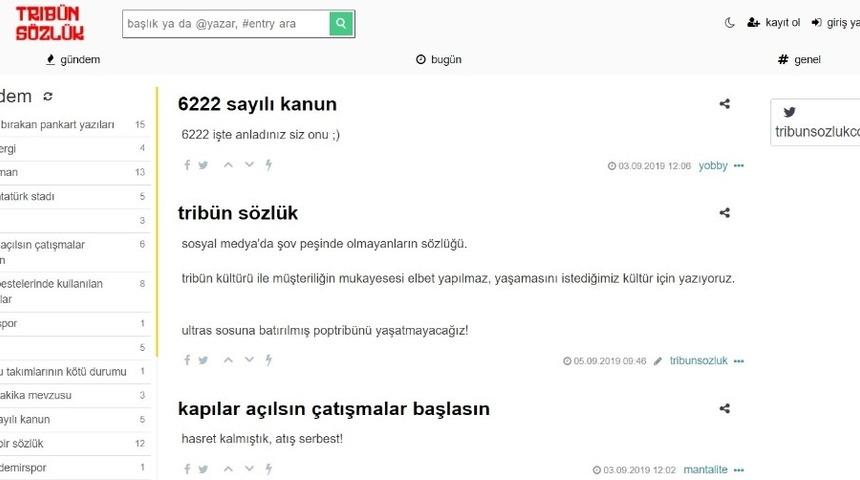 Taraftarlara &ouml;zel s&ouml;zl&uuml;k