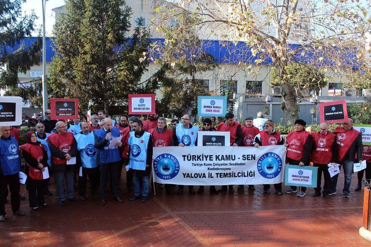 Yalovalı memurlar bordrolarını yaktı G1