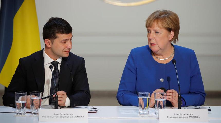  Ukrayna Devlet Başkanı Zelenskiy Almanya Başbakanı Merkel ile görüştü!