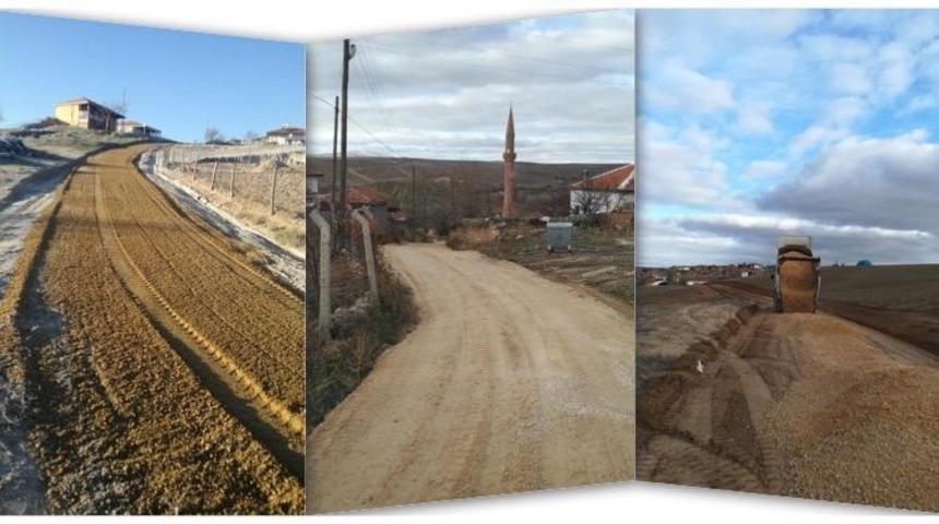 Kırşehir&rsquo;de yol yapım &ccedil;alışmaları