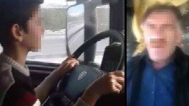 10 yaşındaki oğluna TIR kullandıran baba gözaltına alındı! 'Fani dünyanın isyankar şoförüyüm'