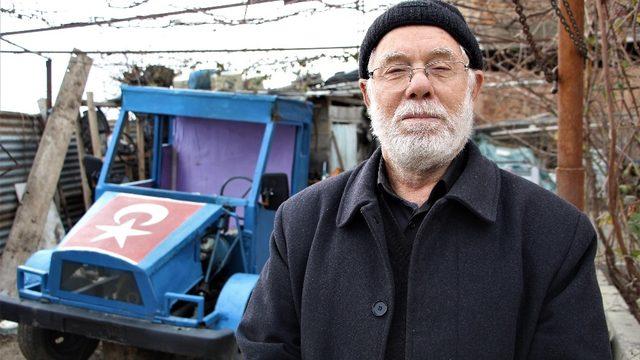 Şehit Babası hurdalardan mini kamyonet yaptı