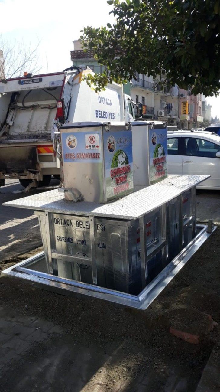 Ortaca yeraltı çöp konteyneri sistemine geçti G4