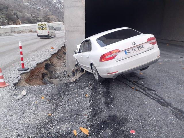 Erkenek Tüneli girişinde kaza: 3 yaralı