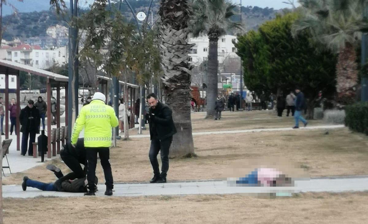 İzmir'de dehşet! Parkta tartıştığı eşini vurarak ağır yaraladı