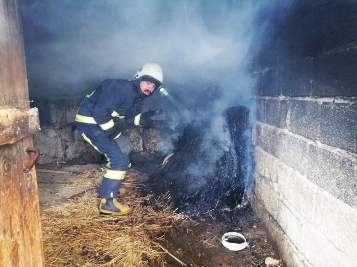 Erciş&rsquo;te odunluk   yangını