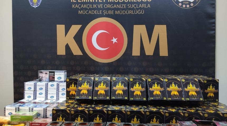 G&uuml;mr&uuml;k ka&ccedil;ağı sigara malzemeleri ele ge&ccedil;irildi