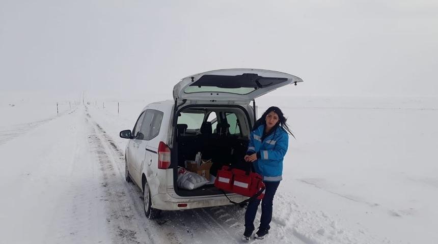 Zorlu kış şartları Evde Sağlık Hizmetleri Ekibini engelleyemiyor