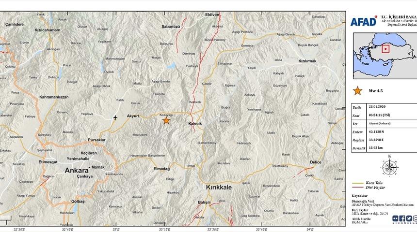GÜNCELLEME - Ankara'da 4,5 büyüklüğünde deprem