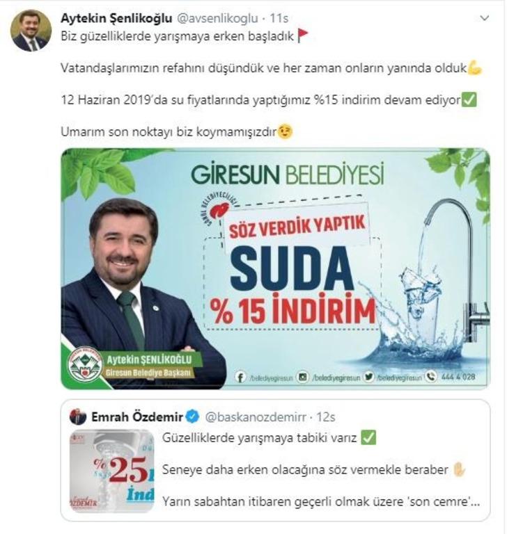 Belediye başkanları Twitter'dan birbirine çağrıda bulundu, indirimler peş peşe geldi G3