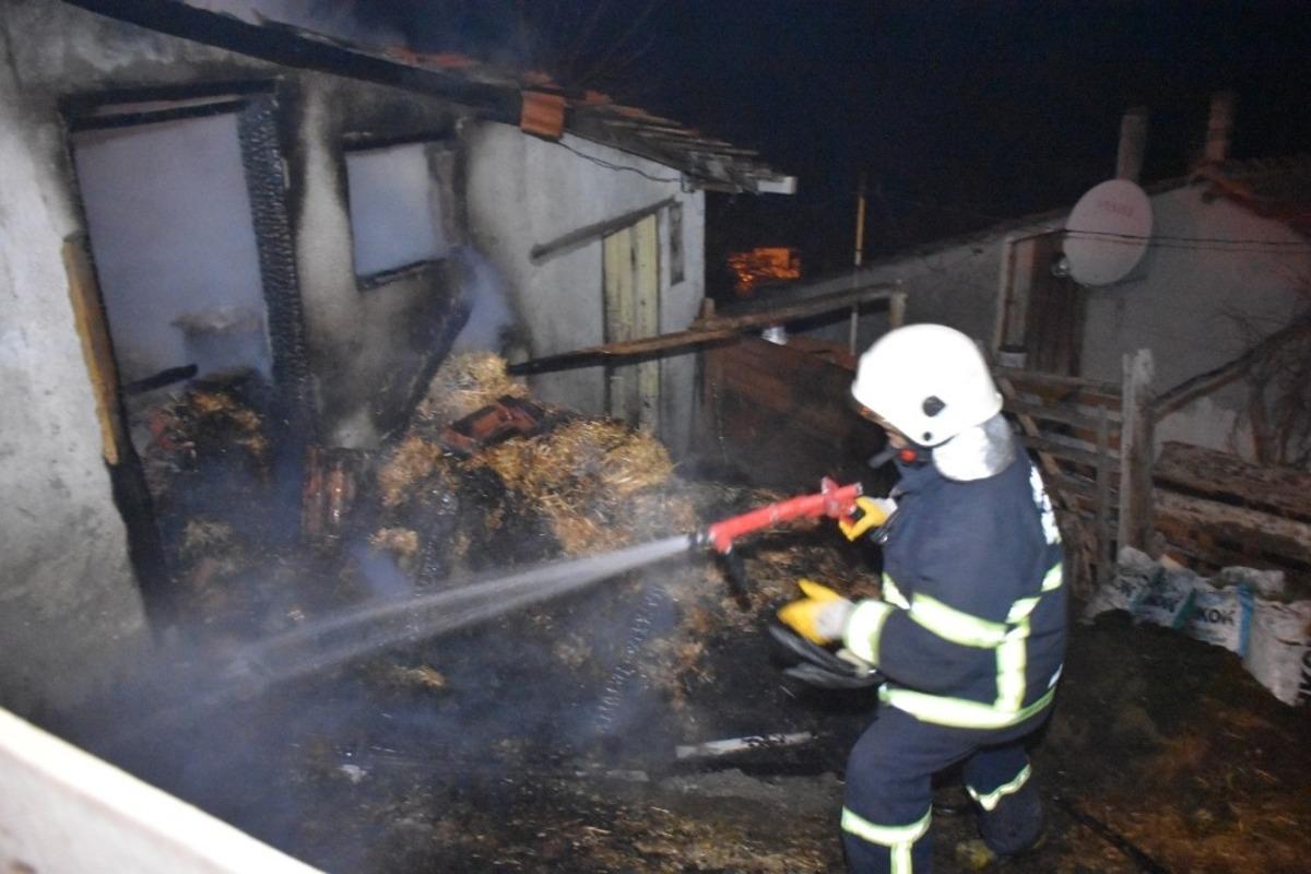 Ahır yandı, kuzular diri diri yanmaktan son anda kurtarıldı
