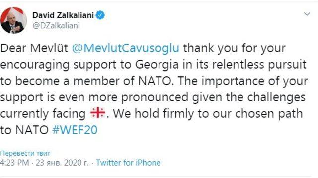 Gürcistan Dışişleri Bakanı, Çavuşoğlu’na teşekkür etti