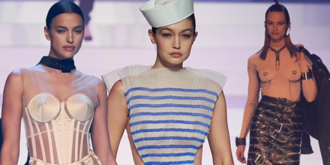 Paris Moda Haftası'nda Jean Paul Gaultier'den efsane final! &Uuml;nl&uuml; modeller podyumu salladı