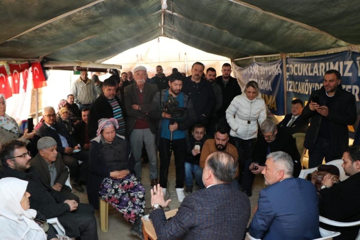 AK Parti&rsquo;li Yavuz, Kızılcak&ouml;y&rsquo;de jeotermal eylemcilerini n&ouml;bet &ccedil;adırında ziyaret etti