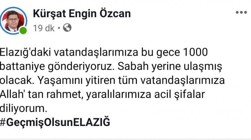 Nazilli&rsquo;den Elazığ&rsquo;a yardım eli