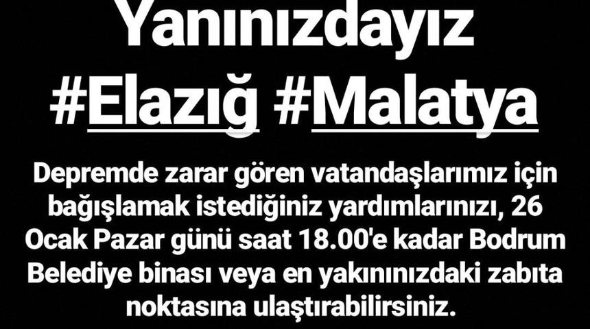 Bodrum Belediyesi Elazığ&rsquo;a yardım i&ccedil;in harekete ge&ccedil;ti