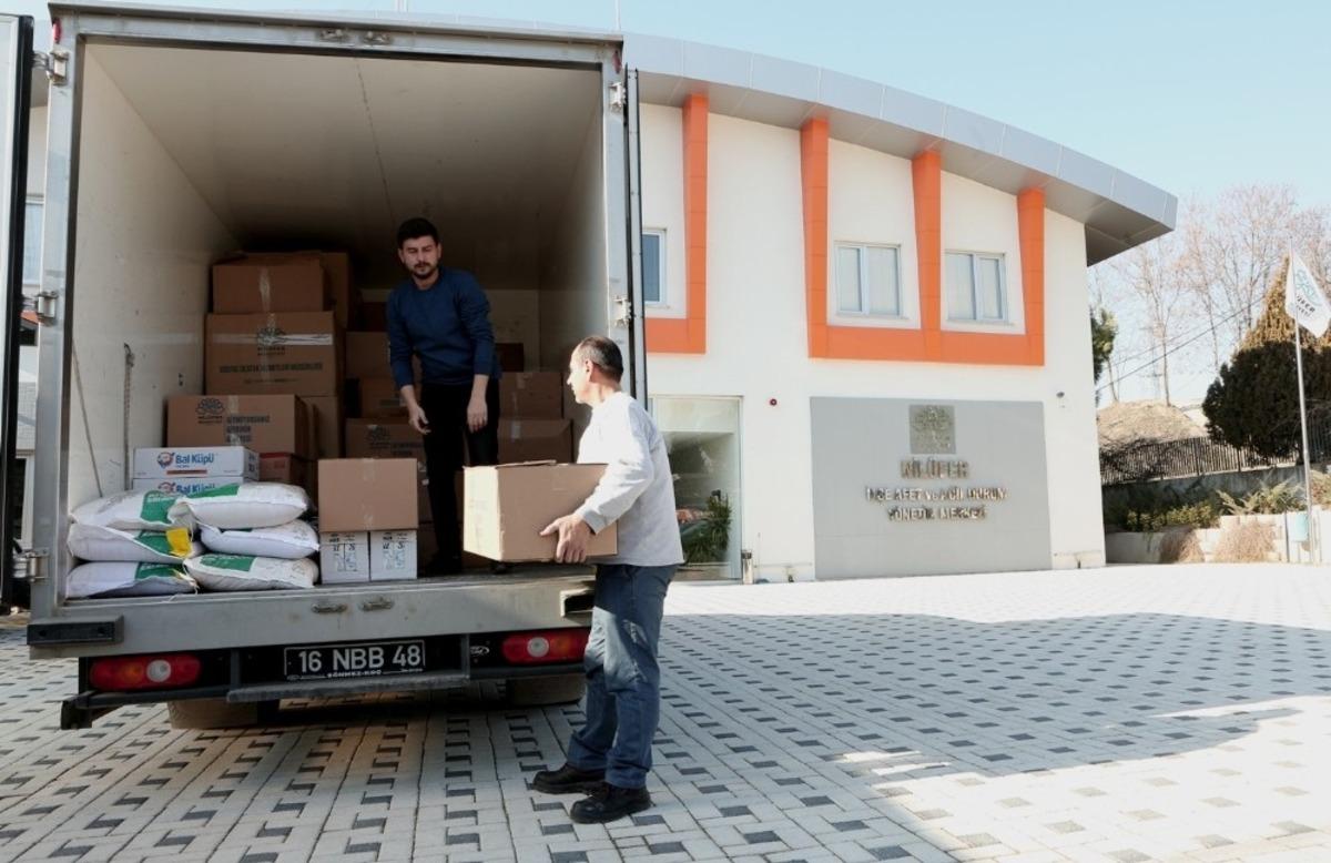 Nil&uuml;fer Belediyesi&rsquo;nden depremzedelere yardım
