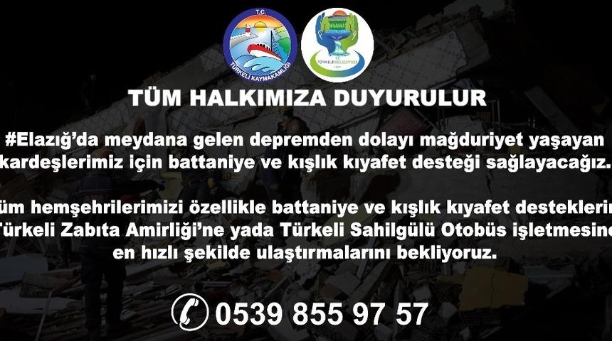 T&uuml;rkeli&rsquo;den Elazığ&rsquo;a yardım eli