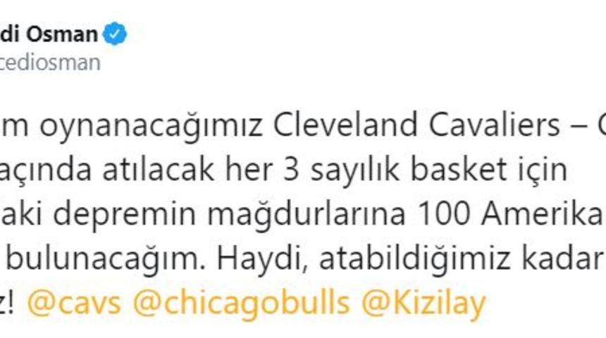Cedi Osman'dan Elazığ'daki depremzedelere bağış kampanyası
