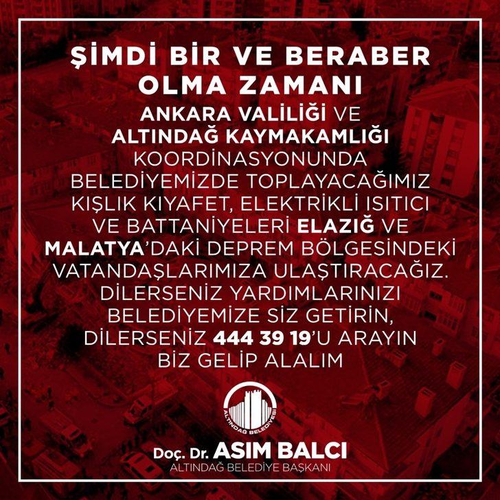 Altındağ Belediyesi depremzedelerin yanında G3