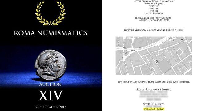 Roma Numismatics katalogunda yer alan İskender sikkesi satışı için 