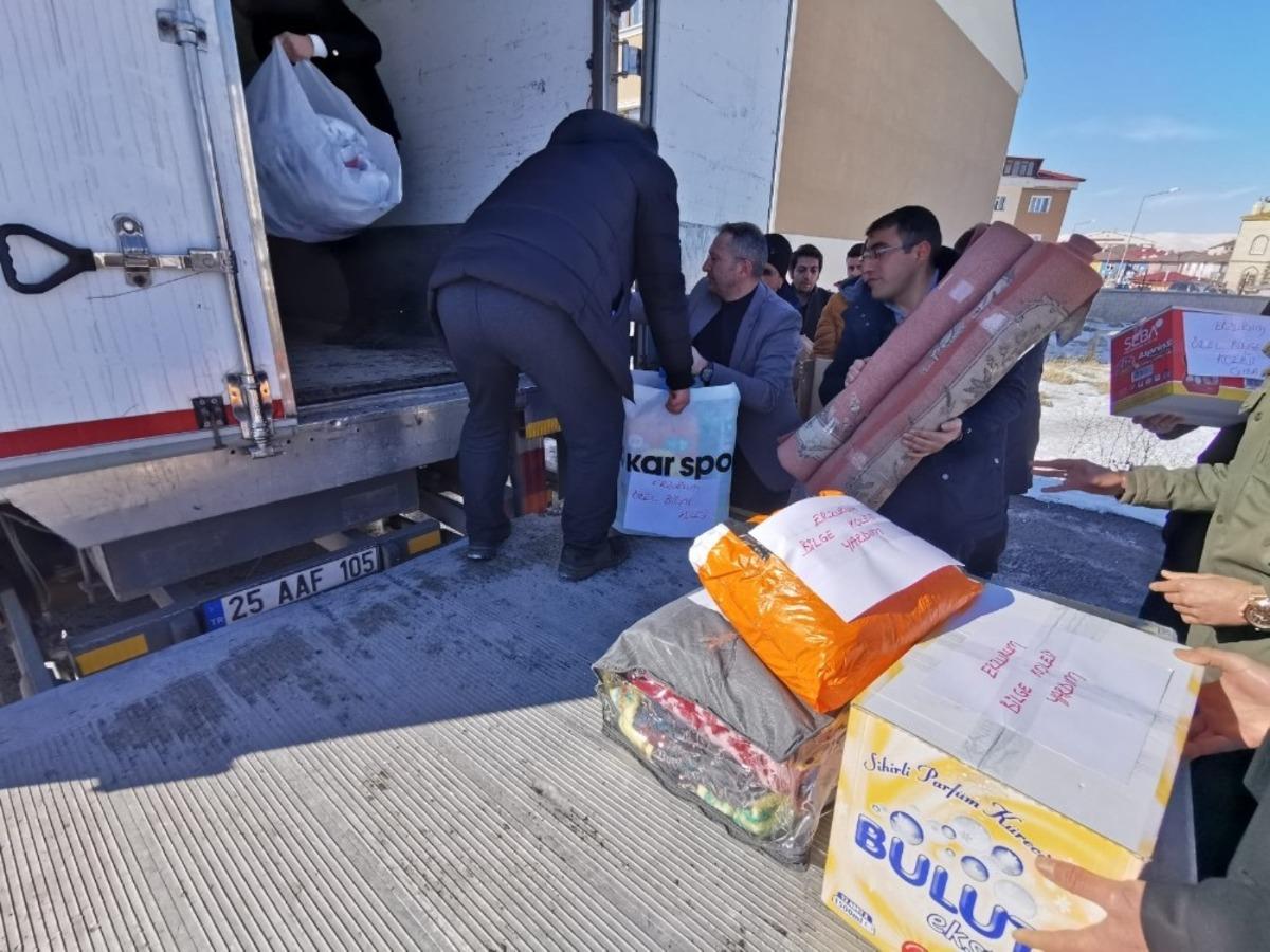Erzurumlu &ouml;ğrencilerden depremzedelere yardım eli