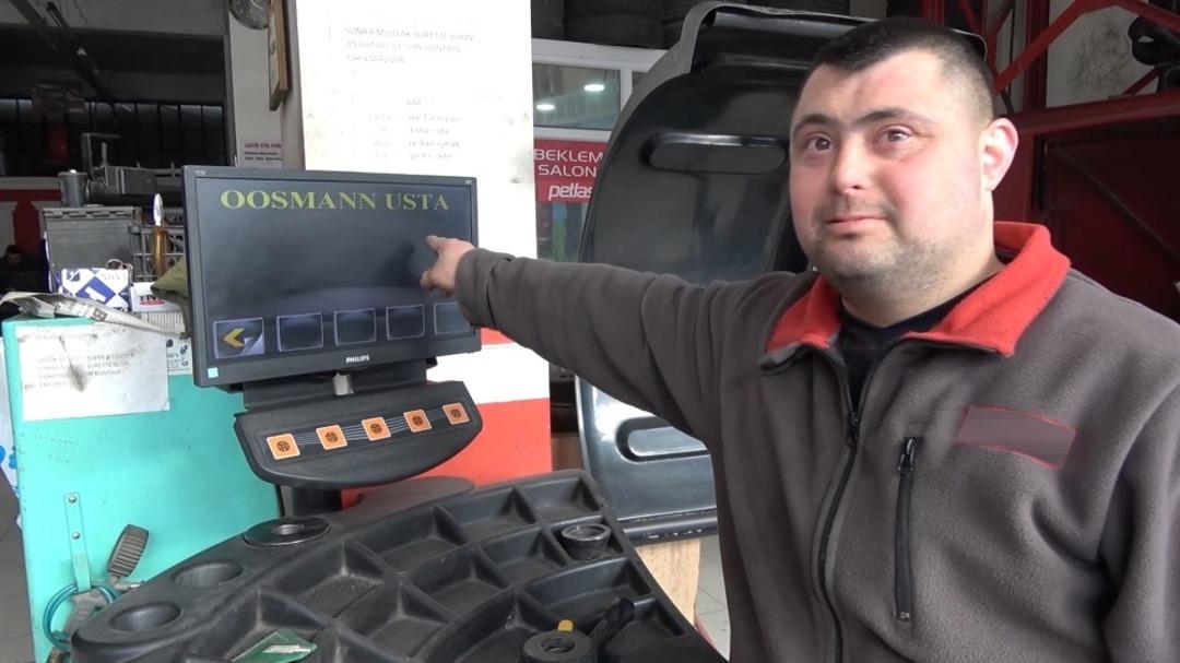 Kırıkkale&rsquo;nin tek down sendromlu oto lastik ustası
