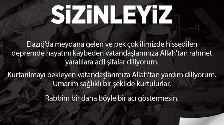 Başkan Palancıoğlu: &ldquo;Belediyemiz t&uuml;m imkanları ile Elazığ&rsquo;a desteğe hazır&rdquo;