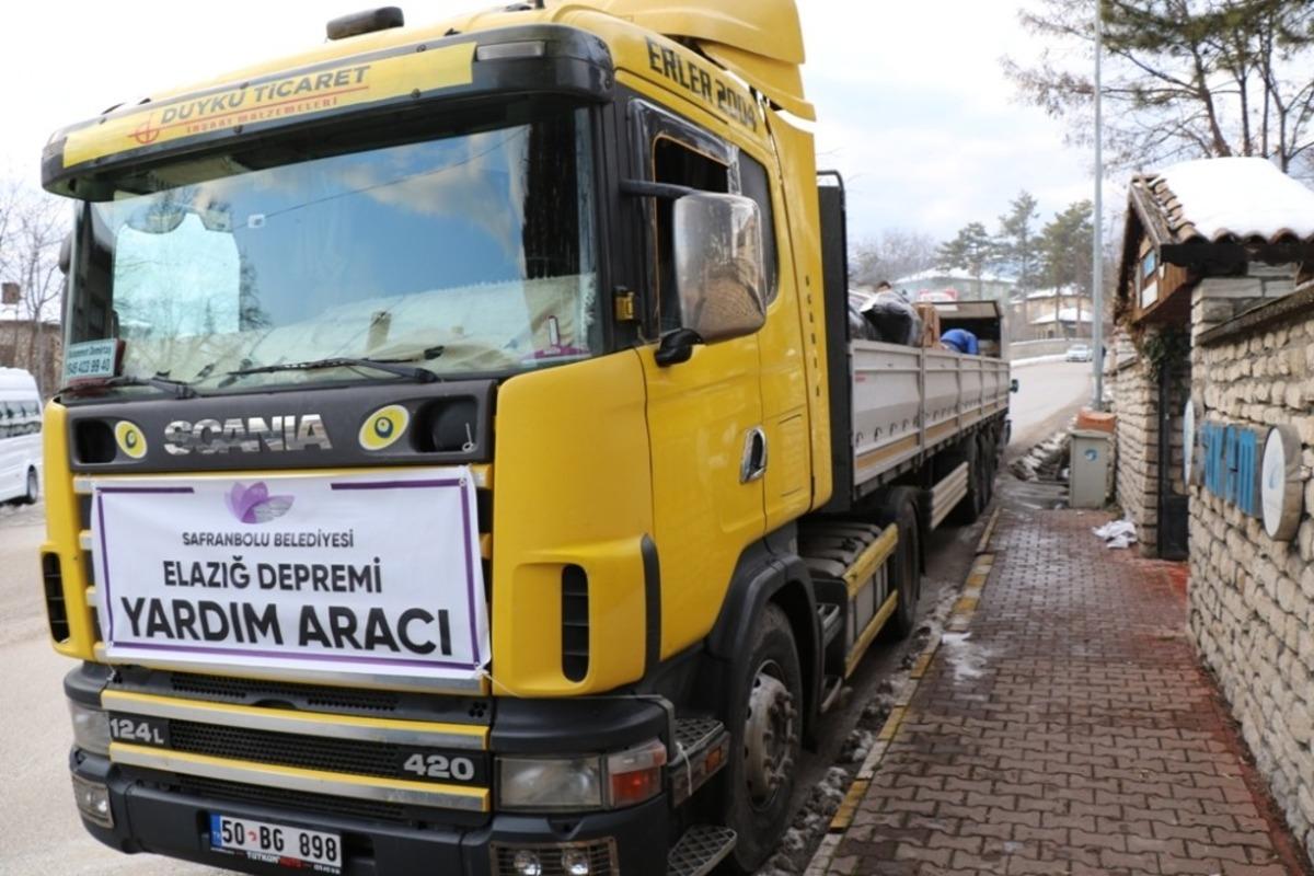 Safranbolu&rsquo;dan Elazığ&rsquo;a yardım tırı g&ouml;nderildi