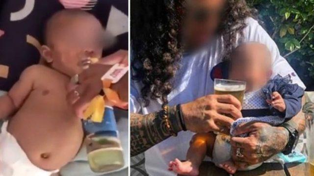 Yeni doğmuş bebeğe votka içiren anne-babaya tepki yağıyor!