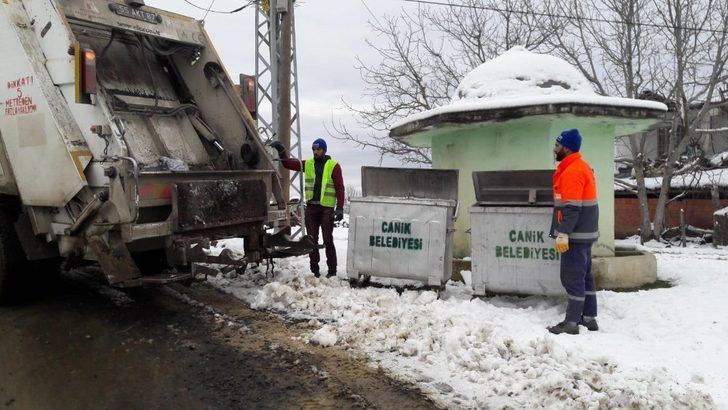 Canik muhtarlarından karla mücadeleye tam not G3