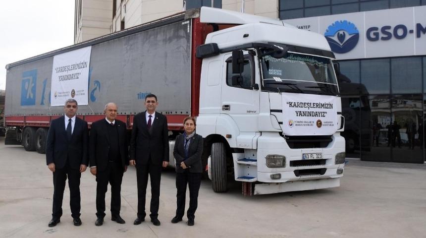 GSO&rsquo;nun yardım tırı yola &ccedil;ıktı