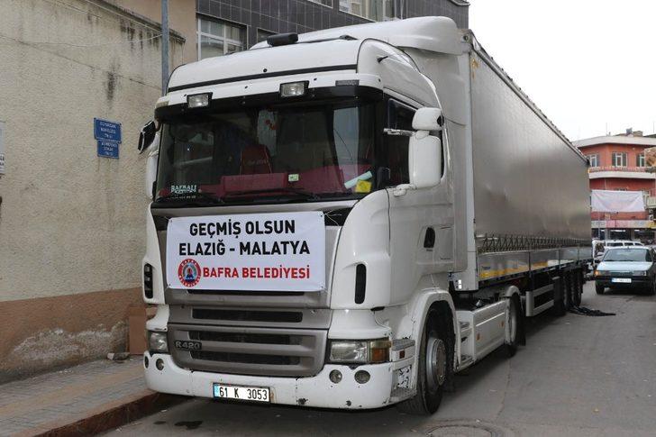 Bafra’dan yardım tırları dualarla yola çıktı G4