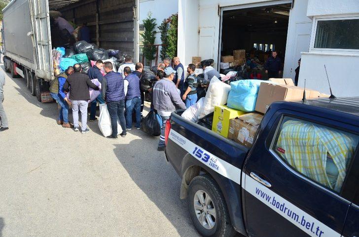 Bodrum iki tır dolusu yardım malzemesini Elazığ’a uğurladı G5