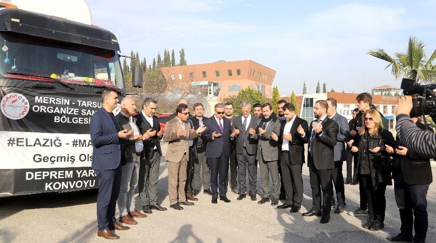 MTOSB&rsquo;den deprem b&ouml;lgesine 7 tır yardım malzemesi g&ouml;nderildi