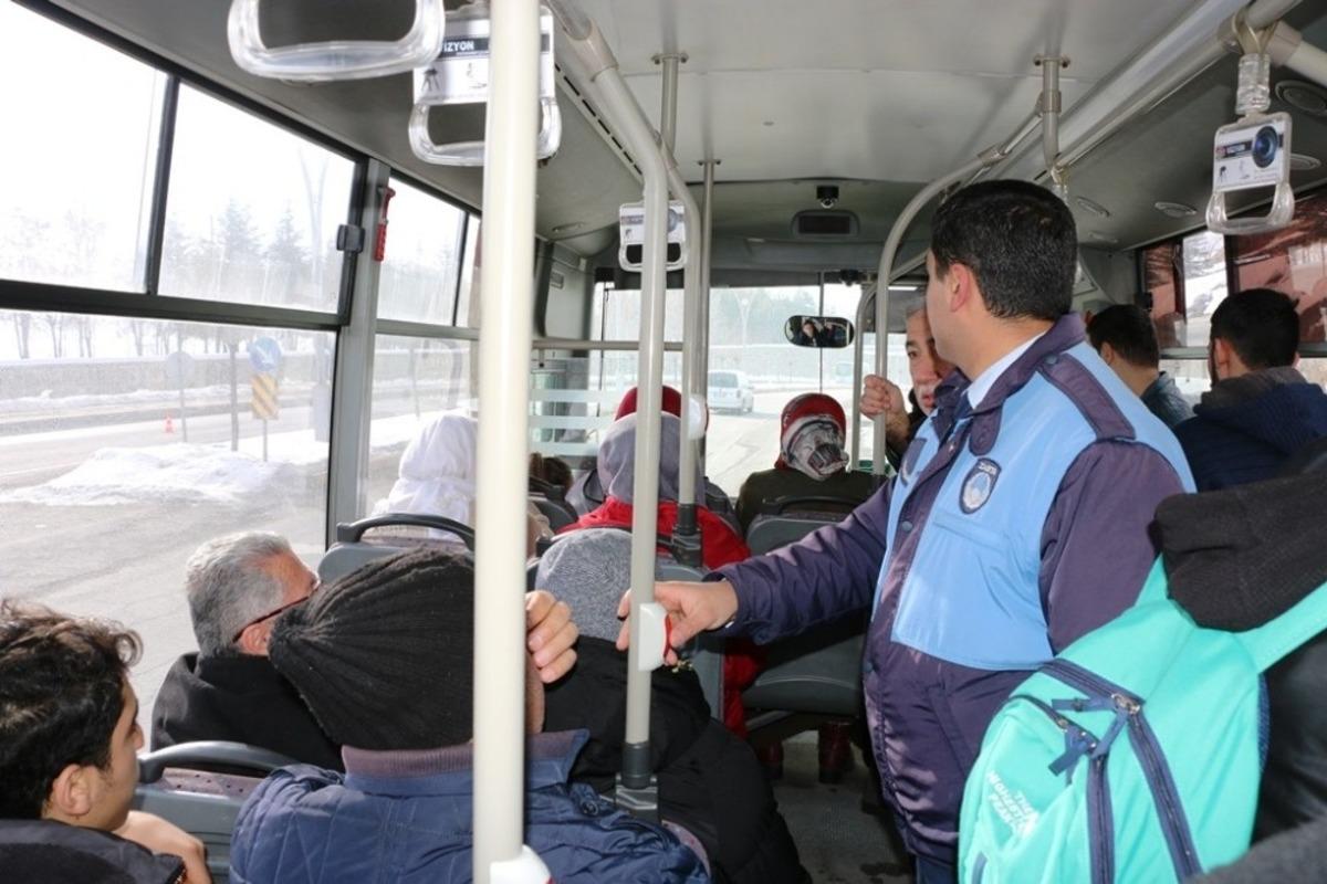 Zabıta ekiplerinden otob&uuml;slerde klima denetimi