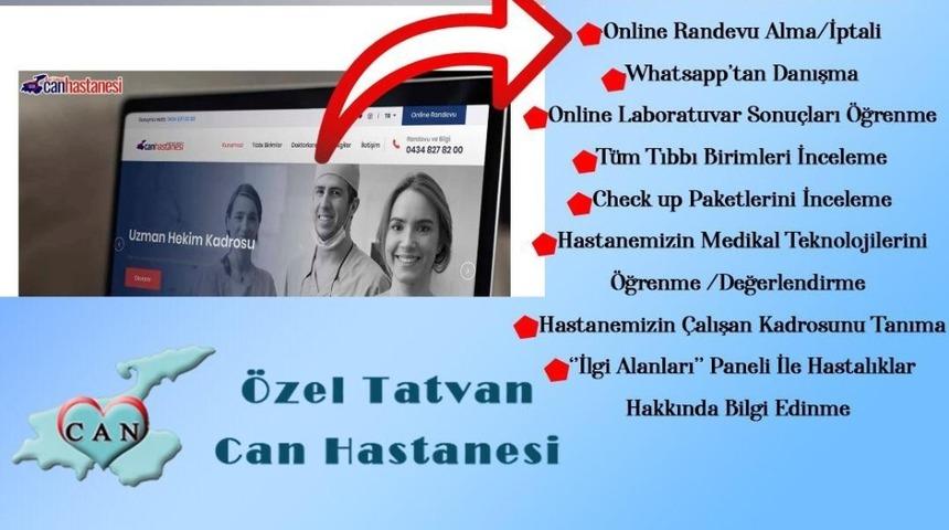 &Ouml;zel Tatvan Can Hastanesi internet sitesi yayında