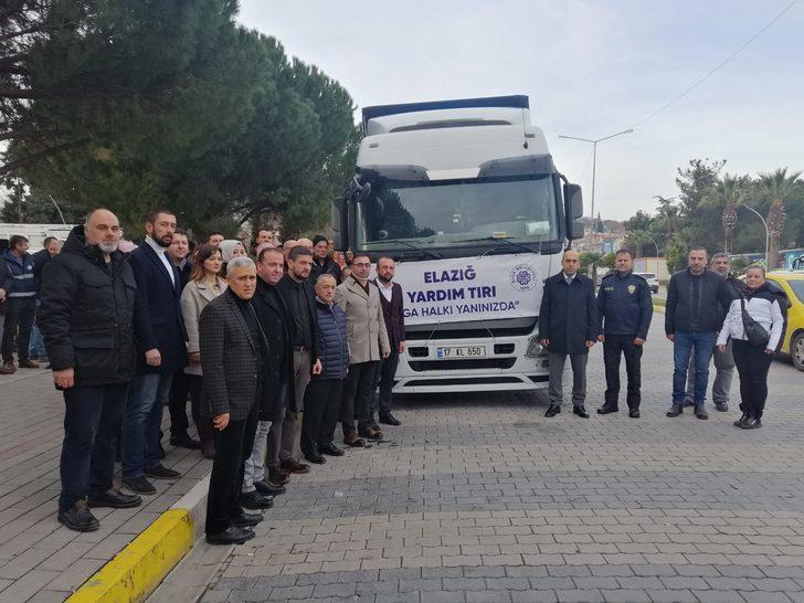 Biga'da toplanan 1 TIR dolusu ihtiyaç malzemesi Elazığ yolunda G1