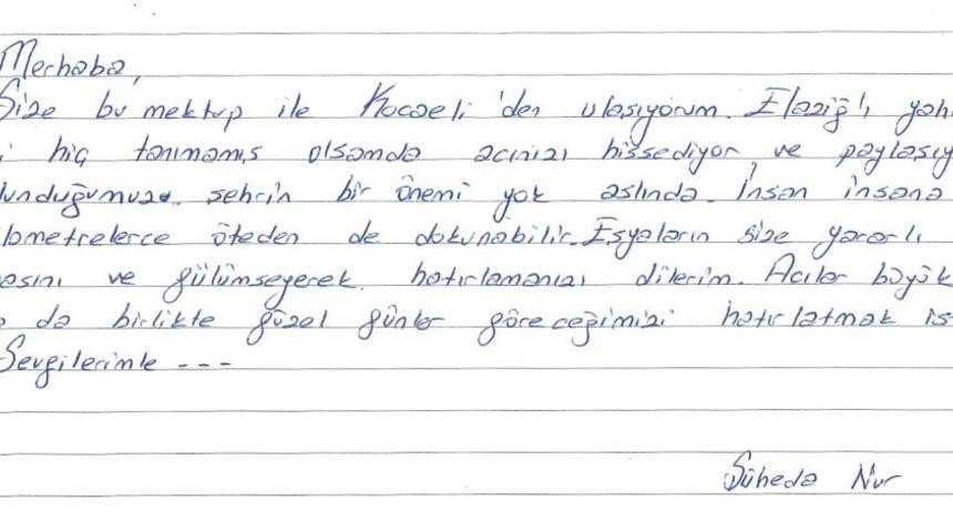 Çayırova’nın yardım paketlerinden çıkan mektuplar duygulandırdı