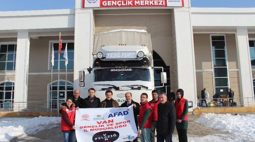 Van Gen&ccedil;lik ve Spor İl M&uuml;d&uuml;rl&uuml;ğ&uuml;nden Elazığ&rsquo;a yardım