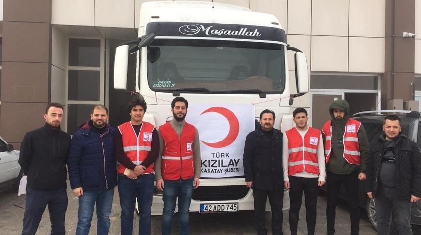 Kızılay Karatay Şubesinden Elazığ’a yardım tırı