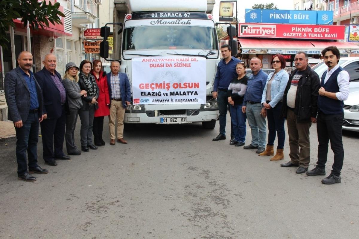 CHP Antalya&rsquo;dan Elazığ&rsquo;a yardım