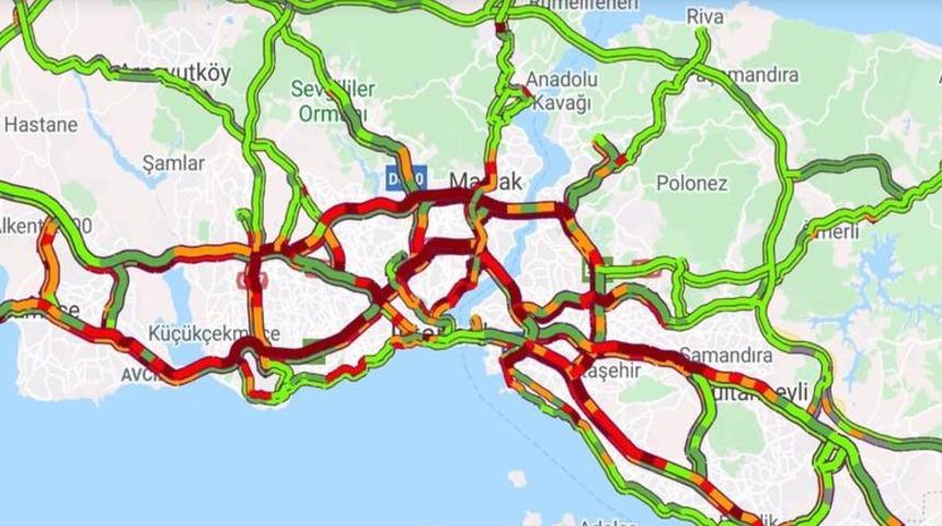 İstanbul'da trafik yoğunluğu yüzde 83'e ulaştı