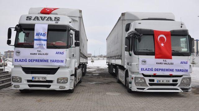 Kars’tan Elazığ’a yardım tırları yola çıktı