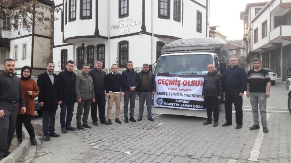 Boyabat&rsquo;tan depremzedelere yardım eli