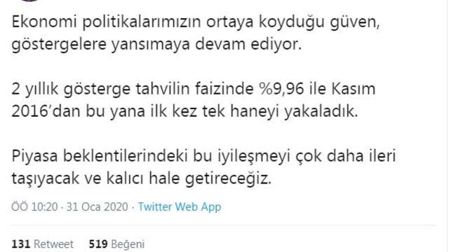 Bakan Albayrak: 2016'dan bu yana ilk kez tek haneyi yakaladık