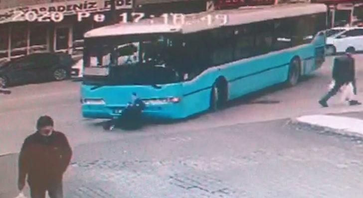 Bursa'da otobüsün kadına çarpma anı kamerada G1