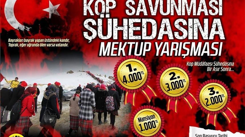 Kop savunması şehitlerine mektup yarışmasının &ouml;d&uuml;lleri belli oldu