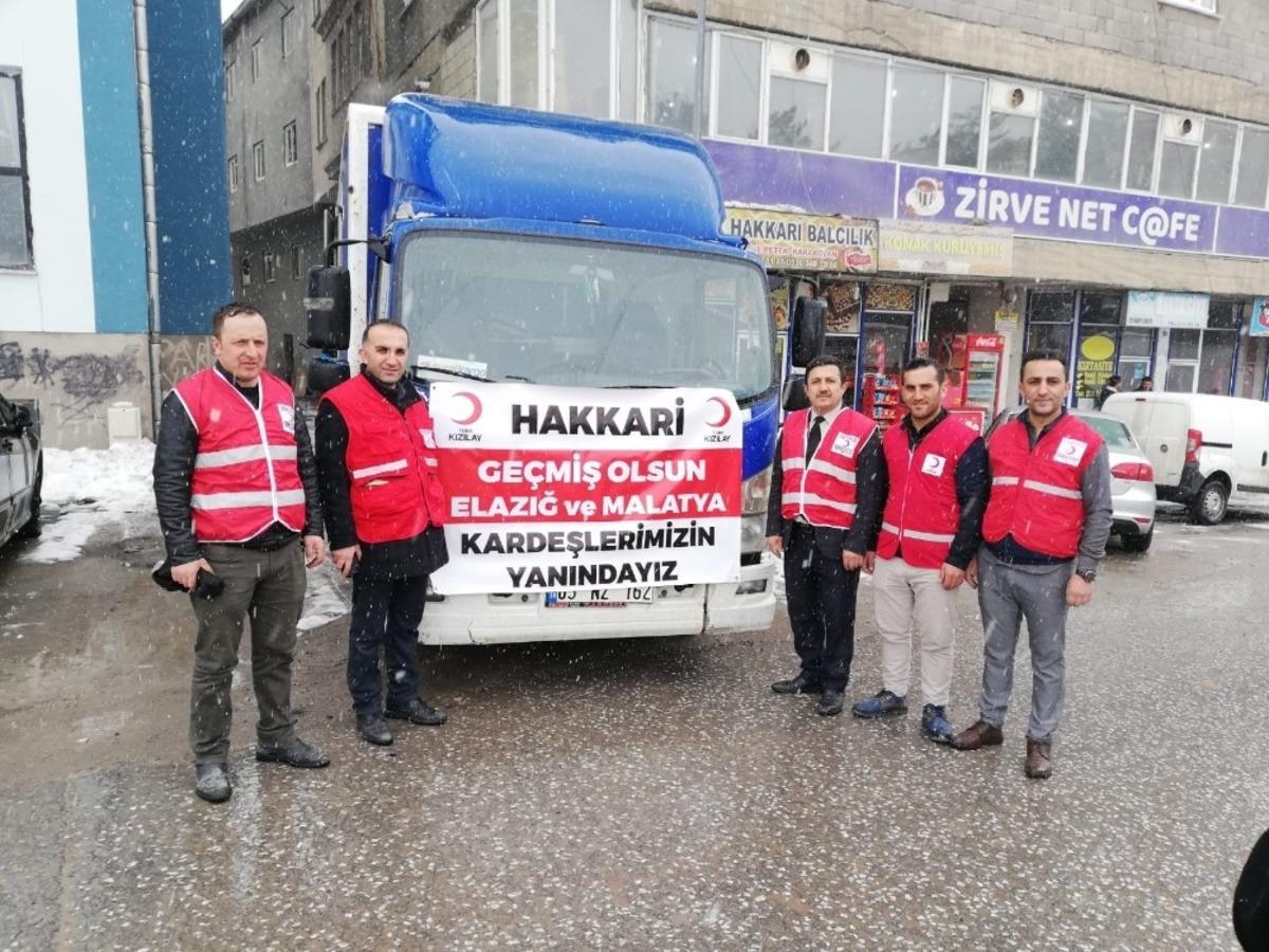 Hakkari&rsquo;den Elazığ ve Malatya&rsquo;ya yardım eli